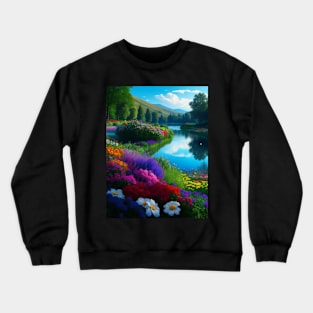 scenery flower garden Crewneck Sweatshirt